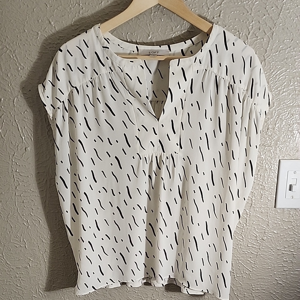 LOFT White Dolman Sleeve Blouse with Boxy Fit